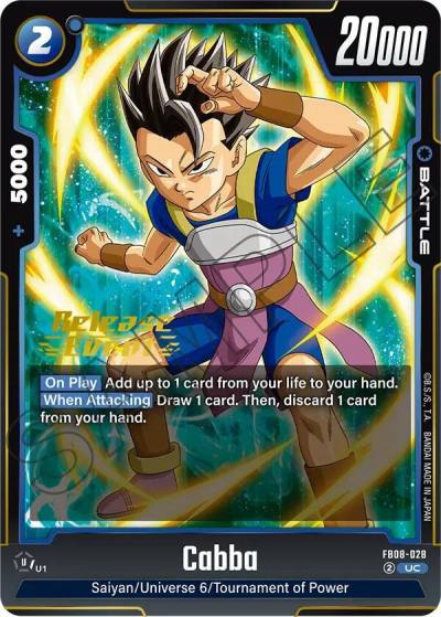 Cabba FB08-028 Saiyan's Pride Release Event Cards Fusion World card