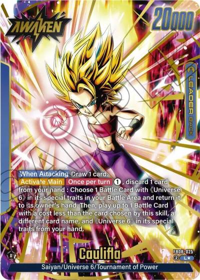 Caulifla Alternate Art FB08-025 Saiyan's Pride Fusion World card