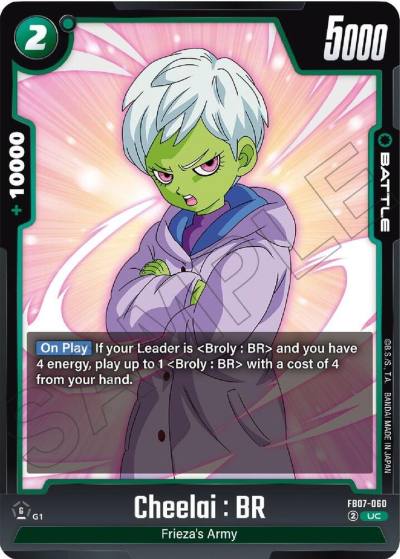 Cheelai BR FB07-060 Wish For Shenron Fusion World card