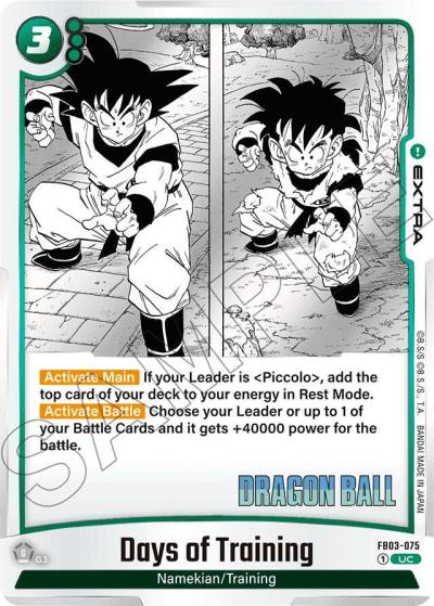 Days of Training Holofoil FB03-075 Manga Booster 01 Fusion World card
