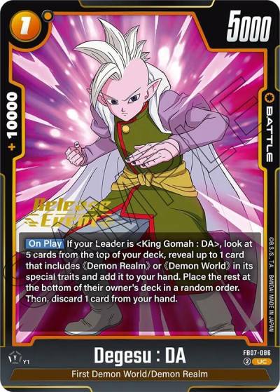 Degesu DA FB07-086 Wish For Shenron Release Event Cards Fusion World card