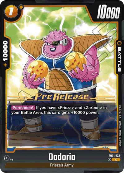 Dodoria FB01-123 Awakened Pulse Pre-Release Cards Fusion World card