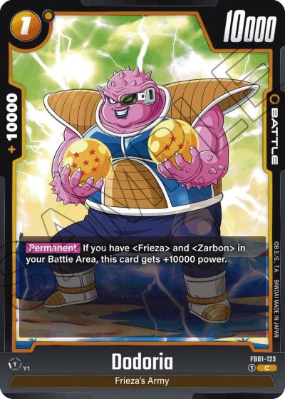 Dodoria FB01-123 Awakened Pulse Fusion World card