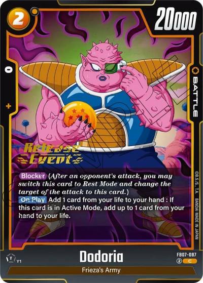 Dodoria FB07-087 Wish For Shenron Release Event Cards Fusion World card