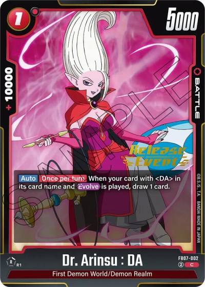 Dr Arinsu DA FB07-002 Wish For Shenron Release Event Cards Fusion World card