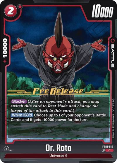 Dr Rota FB01-019 Awakened Pulse Pre-Release Cards Fusion World card