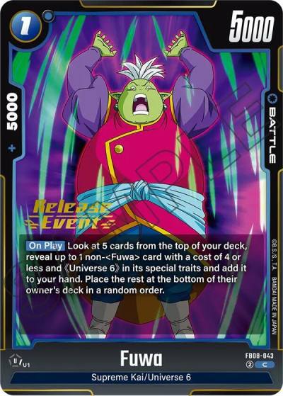Fuwa FB08-043 Saiyan's Pride Release Event Cards Fusion World card