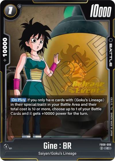 Gine BR FB08-099 Saiyan's Pride Release Event Cards Fusion World card