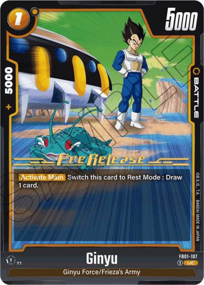 Ginyu FB01-107 Awakened Pulse Pre-Release Cards Fusion World card