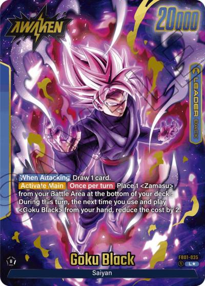 Goku Black Alternate Art FB01-035 Awakened Pulse Fusion World card