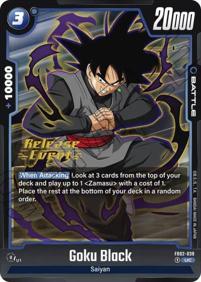 Goku Black FB02-039 Blazing Aura Release Event Cards Fusion World card