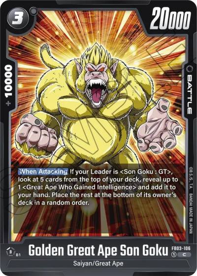 Golden Great Ape Son Goku FB03-106 Raging Roar Fusion World card