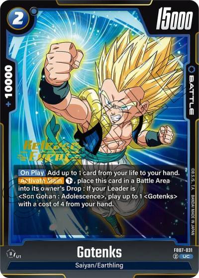 Gotenks FB07-031 Wish For Shenron Release Event Cards Fusion World card