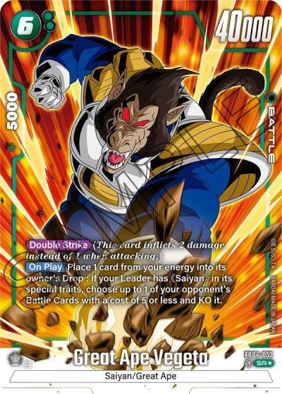 Great Ape Vegeta Alternate Art FB04-052 Ultra Limit Fusion World card