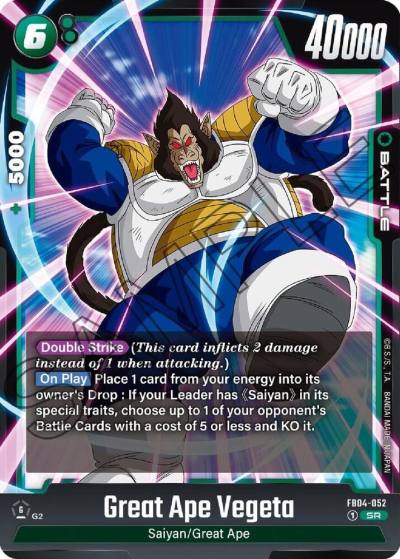 Great Ape Vegeta FB04-052 Ultra Limit Fusion World card