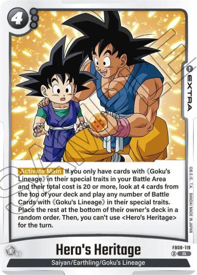 Heros Heritage FB08-119 Saiyan's Pride Fusion World card