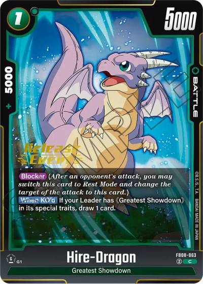 Hire Dragon FB08-063 Saiyan's Pride Release Event Cards Fusion World card