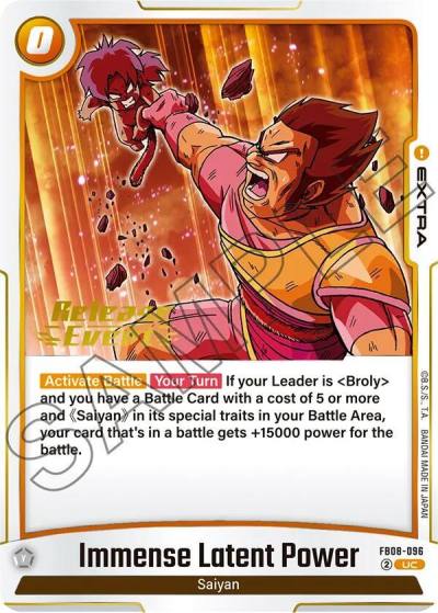 Immense Latent Power FB08-096 Saiyan's Pride Release Event Cards Fusion World card