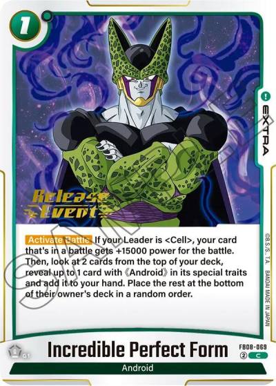 Incredible Perfect Form FB08-069 Saiyan's Pride Release Event Cards Fusion World card