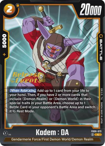 Kadem DA FB06-073 Rivals Clash Release Event Cards Fusion World card