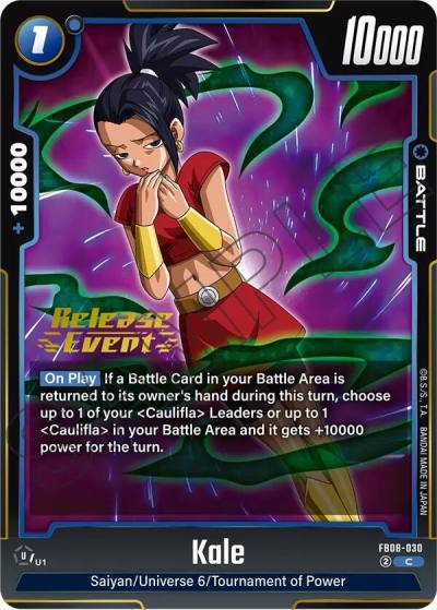 Kale FB08-030 Saiyan's Pride Release Event Cards Fusion World card