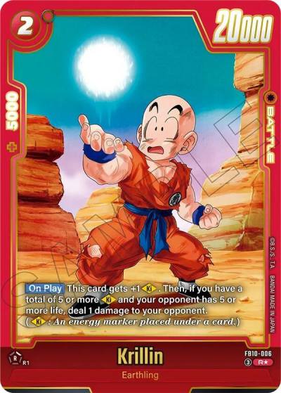 Krillin Alternate Art FB10-006 Cross Force Fusion World card