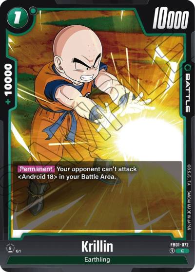 Krillin FB01-072 Awakened Pulse Fusion World card