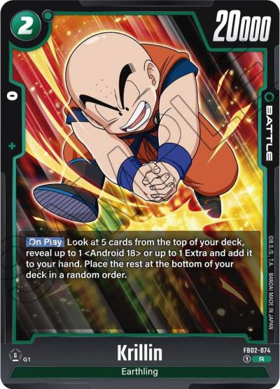 Krillin FB02-074 Blazing Aura Fusion World card
