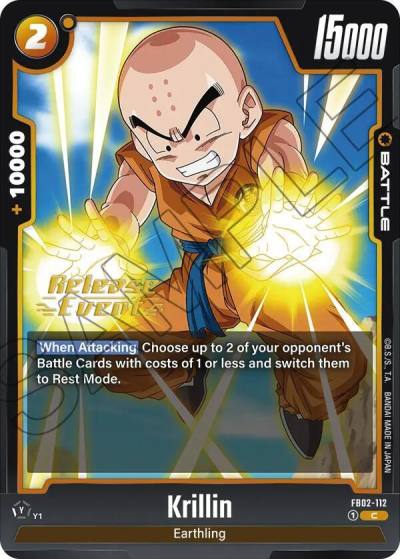 Krillin FB02-112 Blazing Aura Release Event Cards Fusion World card