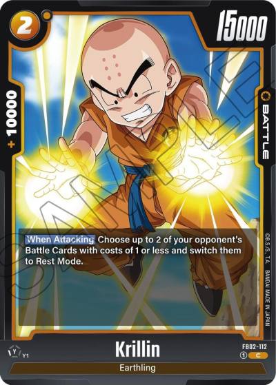 Krillin FB02-112 Blazing Aura Fusion World card