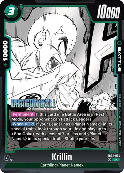 Krillin SB02-034 Manga Booster 02 Fusion World card