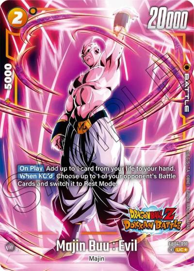 Majin Buu Evil Dragon Ball Z Dokkan Battle Alternate Art FB04-091 Ultra Limit Alternate Art Reprints Fusion World card