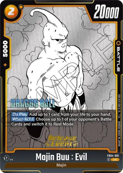 Majin Buu Evil FB04-091 Manga Booster 01 Release Event Cards Fusion World card