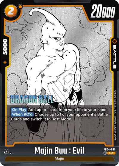 Majin Buu Evil FB04-091 Manga Booster 01 Fusion World card