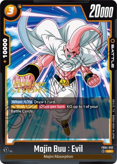 Majin Buu Evil FB04-092 Ultra Limit Release Event Cards Fusion World card