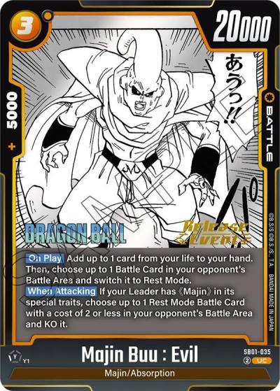 Majin Buu Evil SB01-035 Manga Booster 01 Release Event Cards Fusion World card
