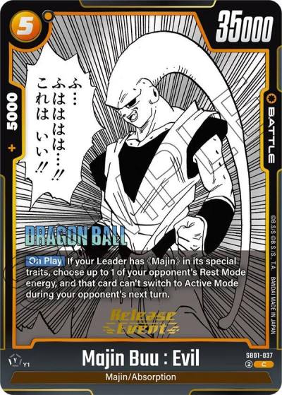 Majin Buu Evil SB01-037 Manga Booster 01 Release Event Cards Fusion World card