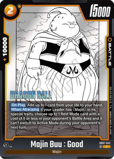 Majin Buu Good Holofoil SB01-042 Manga Booster 01 Fusion World card