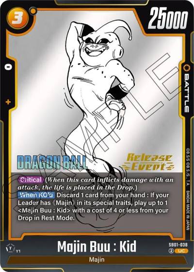 Majin Buu Kid SB01-038 Manga Booster 01 Release Event Cards Fusion World card