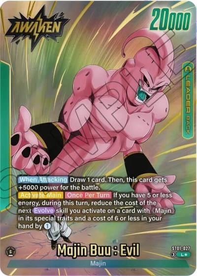 Majin Buu Majin Buu Pure Evil Majin Buu Evil Alternate Art ST01-027 Story Booster 01 Fusion World card