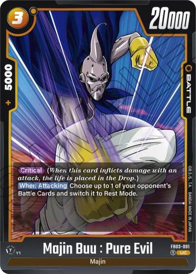 Majin Buu Pure Evil FB03-091 Raging Roar Fusion World card