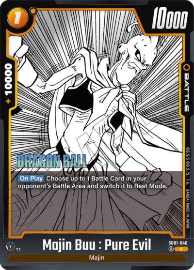 Majin Buu Pure Evil Holofoil SB01-040 Manga Booster 01 Fusion World card