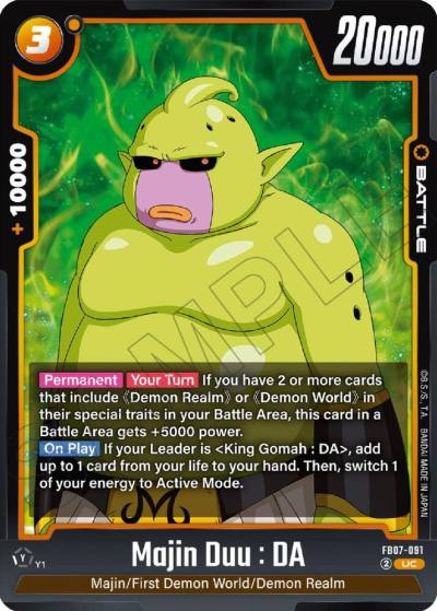 Majin Duu DA FB07-091 Wish For Shenron Fusion World card