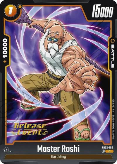 Master Roshi FB02-108 Blazing Aura Release Event Cards Fusion World card