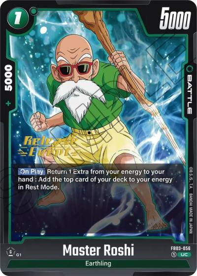 Master Roshi FB03-056 Raging Roar Release Event Cards Fusion World card