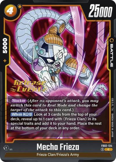 Mecha Frieza FB02-134 Blazing Aura Release Event Cards Fusion World card