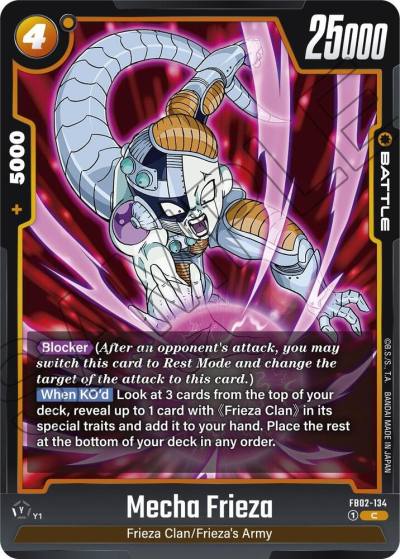 Mecha Frieza FB02-134 Blazing Aura Fusion World card