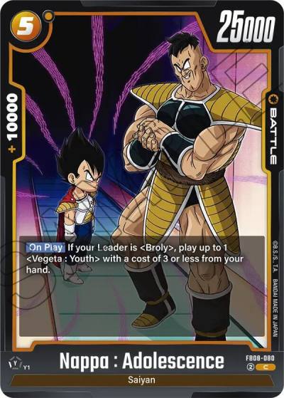 Nappa Adolescence FB08-080 Saiyan's Pride Fusion World card