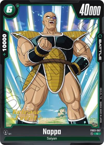 Nappa FB03-067 Raging Roar Release Event Cards Fusion World card
