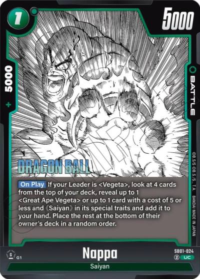 Nappa Holofoil SB01-024 Manga Booster 01 Fusion World card